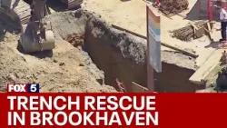 Construction worker trapped in trench in Brookhaven | FOX 5 News