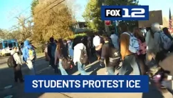 Students at Parkrose High School stage walkout protest over ICE in Portland