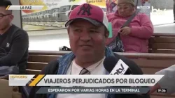 Bloqueo de transporte perjudicó los viajes en la Terminal de Buses de La Paz