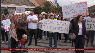 Našičani prosvjedovali protiv spaljivanja otpada iz Gospića u njihovoj cementari
