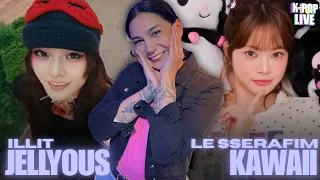 DEMASIADO CUTES 😍 ILLIT - "JELLYOUS" MV & LE SSERAFIM - "KAWAII" MV | REACCIÓN - KPOP LIVE ✨💎