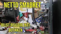 Se video fra ødelagt Netto: Bil smadrede ind i butikken