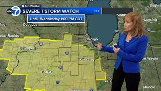 Weather update: Severe  T-Storm Watch issued for parts of Chicago area Wednesday