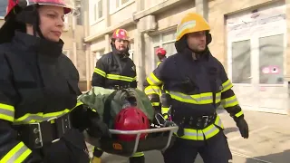 Fire simulation exercise and evacuation of victims at MU - Varna