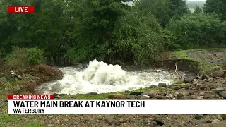 Crews responding to water main break on Tompkins Street in Waterbury
