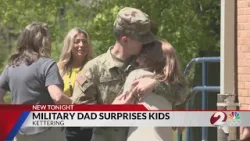 Deployed father makes surprise return to kids at Kettering schools