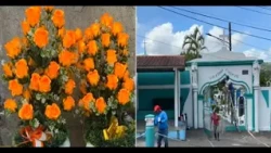 Boaco market vendors offer wreaths and floral arrangements for All Souls' Day