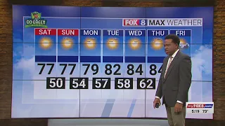 Sunny Saturday; high of 77