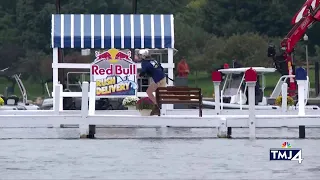 Thrill seekers take on the water for Geneva Lake mail jumping competition