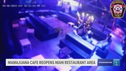 Video shows moment Mamajuana Cafe tiki hut caught fire