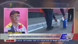 Unidad Vial Municipal de La Ceiba pinta señalización de calles y avenidas de la ciudad