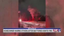 Mocksville homeowner warns others after batteries ignite fire