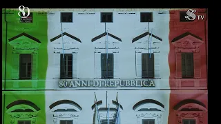 2 Giugno. Facciata di Palazzo Madama per gli 80 anni della Repubblica Italiana