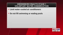 Greensboro enacts Stage 1 Voluntary Water Conservation