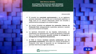 SE ACTIVAN PROTOCOLOS DE SEGURIDAD TRASN INCENCION EN  INCENDIO HOSPITAL EN MAZATLAN