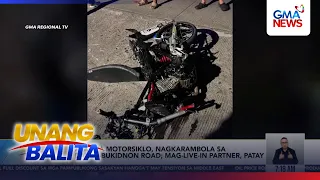 4 na motorsiklo, nagkarambola sa Davao-Bukidnon Road; mag-live-in partner, patay | Unang Balita