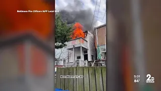 Fire in Hampden damages three rowhomes