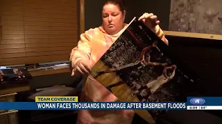 Woman faces thousands in damage after basement floods