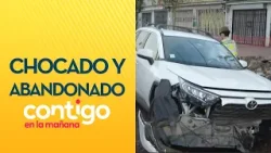 DESTROZADO POR CHOQUE: Auto fue abandonado en Lo Prado - Contigo en la Mañana