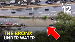 Flash flooding in the Bronx during soaking rain