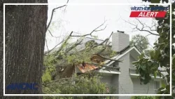 Man describes moment a tree came down on his neighbor's house