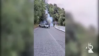 News, car catches fire in Ravello: Family safe