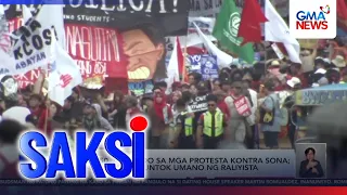 Mahigt 50, arestado sa mga protesta kontra SONA; opisyal ng PNP, sinuntok umano ng raliyista | Saksi