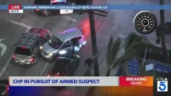 CHP officers chase armed suspect driver