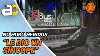 A bus driver DECOMPENSATED while driving and CRASHED into parked cars