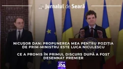 Jurnalul de seară. Ce a promis Luca Niculescu în primul discurs după a fost desemnat premier