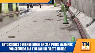 Extortion halts buses in San Pedro Ayampuc for a second day, leaving one driver injured