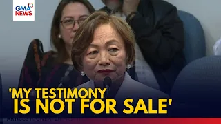 'My testimony is not for sale' - Diretsahang sagot ni Cabotaje-Tang sa tanong ng Defense | GMA News