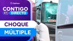 CHOQUE EN CADENA: Camión de alto tonelaje y vehículos cortaron pista en Maipú - Contigo en Directo