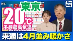 【週間天気】東京で20℃予想　来週は４月並みの暖かさに