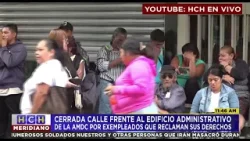 ¡Protesta! Personal despedido de la AMDC exige tres meses de salarios pendientes