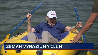 Byly vlny, popsal Zeman komplikace při jízdě člunem. Vyvolal spekulace o návratu do politiky