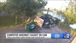 Dumpster arsonist caught on cam