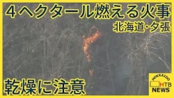 乾燥注意報　山林燃える　ヘリ１台消防車６台出動　斜面４ヘクタール延焼確認　けが人なし　北海道・夕張市