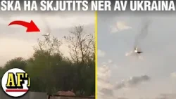 Här kraschar det ryska bombflygplanet – uppges ha skjutits ner av Ukraina