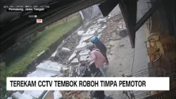 Terekam CCTV Tembok Roboh Timpa Pemotor