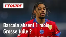 Barcola pourrait être absent 1 mois : simple mauvaise nouvelle ou grosse tuile pour le PSG ? Barcola pourrait être absent 1 mois : simple mauvaise nouvelle ou grosse tuile pour le PSG ?