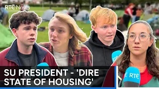 Galway students host sleep-out in protest over accommodation shortage | RTÉ News