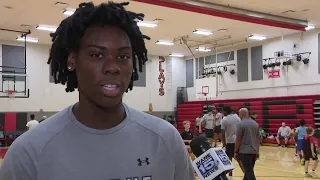 Purdue Fort Wayne's Tamaje Izuagbe interview at middle school basketball clinic 7/28/2026