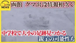 冬眠明けか？函館市内でクマの出没情報相次ぐ　中学校校庭に大小クマの足跡　親子の可能性も　警戒呼びかけ