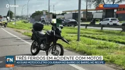 Acidente com duas motocicletas deixa três pessoas feridas no bairro do Barro, no Recife | #FatoNovo