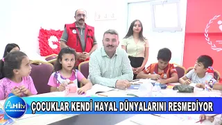 CACABEY GENÇLİK MERKEZİNDE ÇOCUKLAR KENDİ HAYAL DÜNYALARINI RESMEDİYOR