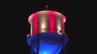 Clovis lights up Old Town Water Tower in Honor of 9/11