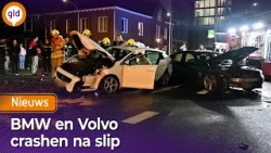 BMW en VOLVO CRASHEN na slip