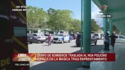 Cuerpo de Bomberos traslada al HGA de La Ceiba a policías heridos en La Masica, tras enfrentamiento