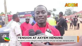 Tension At Akyem Hemang: Residents protest alleged military killing of 28-year- old, demand justice
